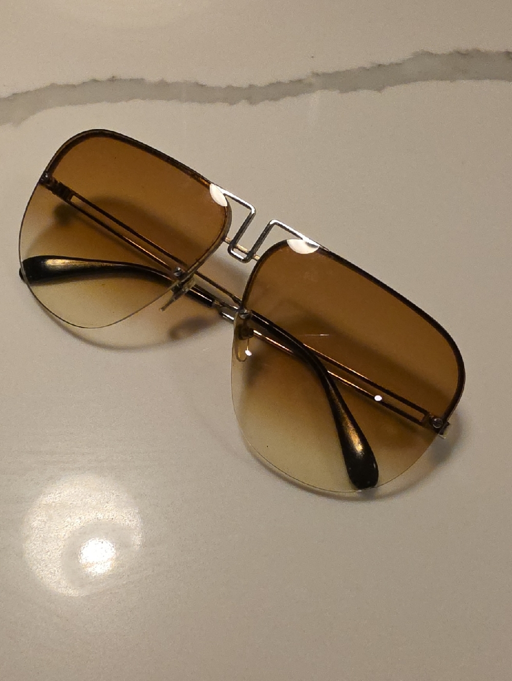 Givenchy Brown Gradient Aviator Sunglasses with Silver Frame